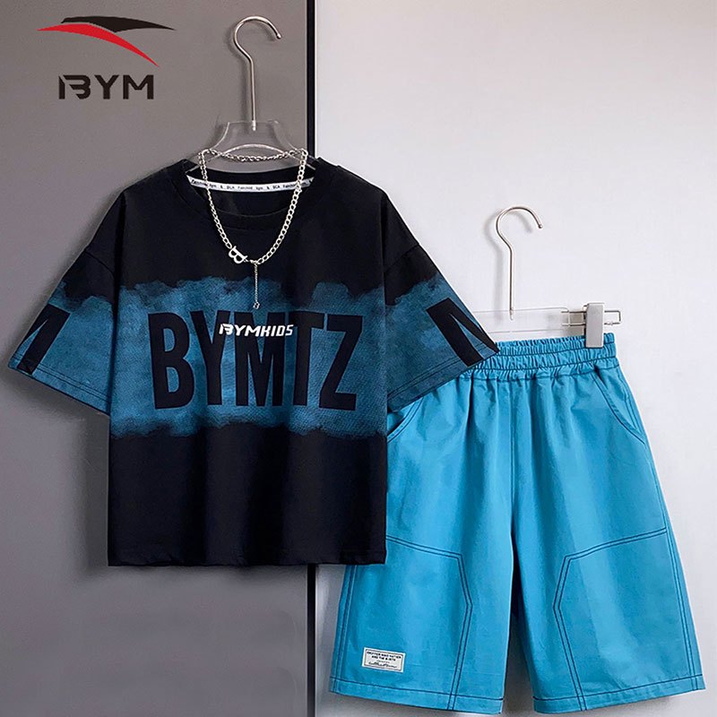 Beiyimeng ใหม่ฤดูร้อนแขนสั้นกับกางเกงสองชิ้นเสื้อผ้าสำหรับเด็กอายุ 5 ปีขึ้นไป 2024 แนวโน้มแฟชั่นใหม่แขนสั้นสวมใส่ในช่วงฤดูร้อน