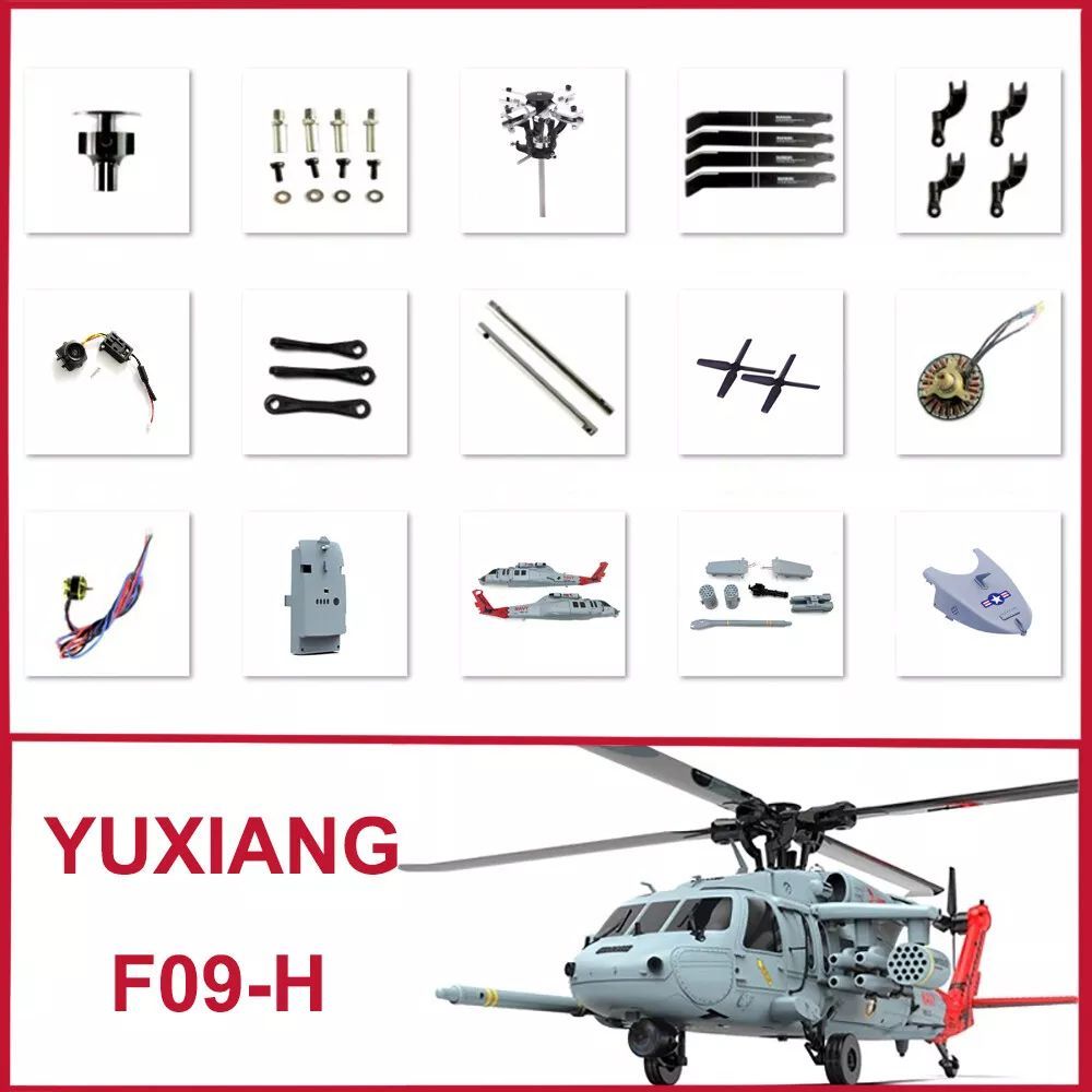 Yuxiang F09-H RC ชิ้นส่วนเฮลิคอปเตอร์ Fuelage Shell แบตเตอรี่มอเตอร์ ESC Blade Shaft