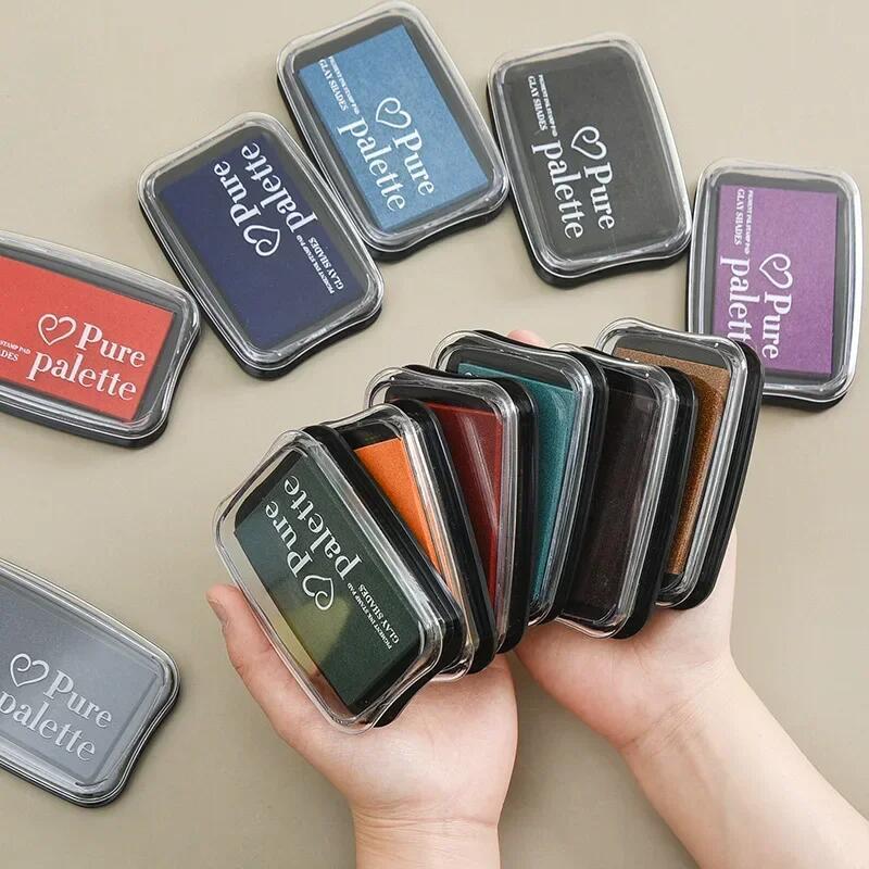 Vintage Ink Pad สําหรับแสตมป์ขนาดใหญ่ Retro แสตมป์ผ้าไม้กระดาษยาง Inkpads DIY คริสต์มาสของขวัญปีใหม่ห่อ Scrapbooking งานฝีมือ Journal Planner การ์ดทํา Decorati