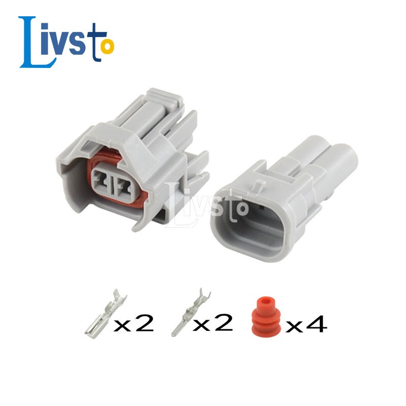 1 ชุด Nippon Denso 2 ขากันน้ําชายหญิง Top Slot หัวฉีดน้ํามันเชื้อเพลิง Connector ปลั๊กซ็อกเก็ต 6189-