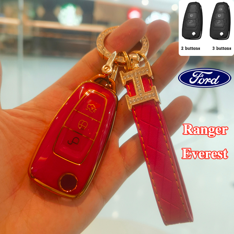 Ford 2/3 ปุ ่ ม TUP ฝาครอบกุญแจรถเข ้ ากันได ้ กับ Ford Ranger/Everest