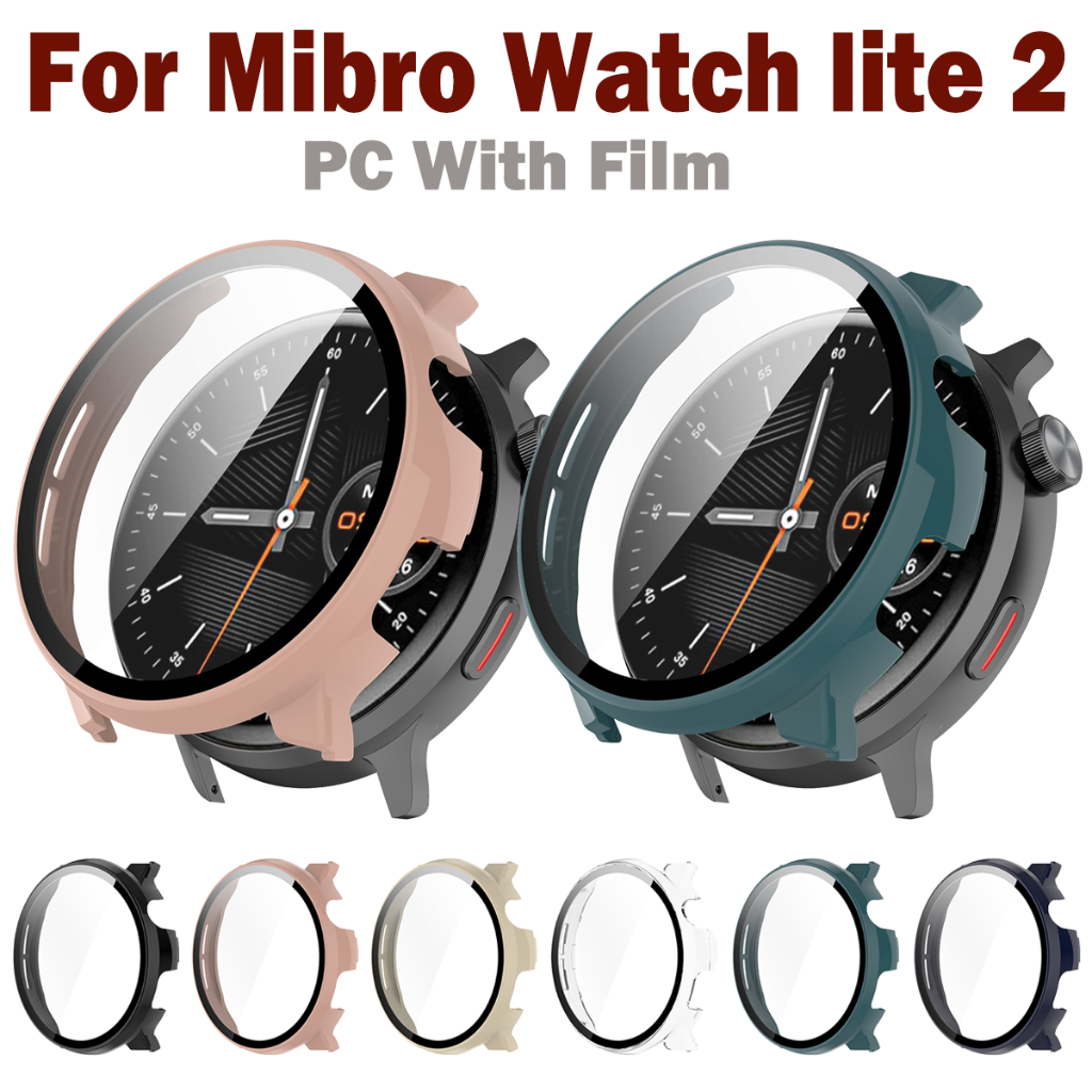 สําหรับ Mibro Watch Lite 2 PC Hard Case Smartwatch Shell ฟิล์มแก้วป้องกันหน้าจอกันชนสําหรับ Mibro Watch Lite2 Full Coverage กรณีกันน้ํา