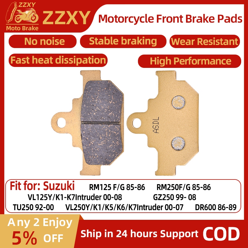 1 คู่รถจักรยานยนต์ด้านหน้า BRake Pad สําหรับ Suzuki RM125 F/G 85-86 VL125Y/K1-K7Intruder 00-08 GZ250