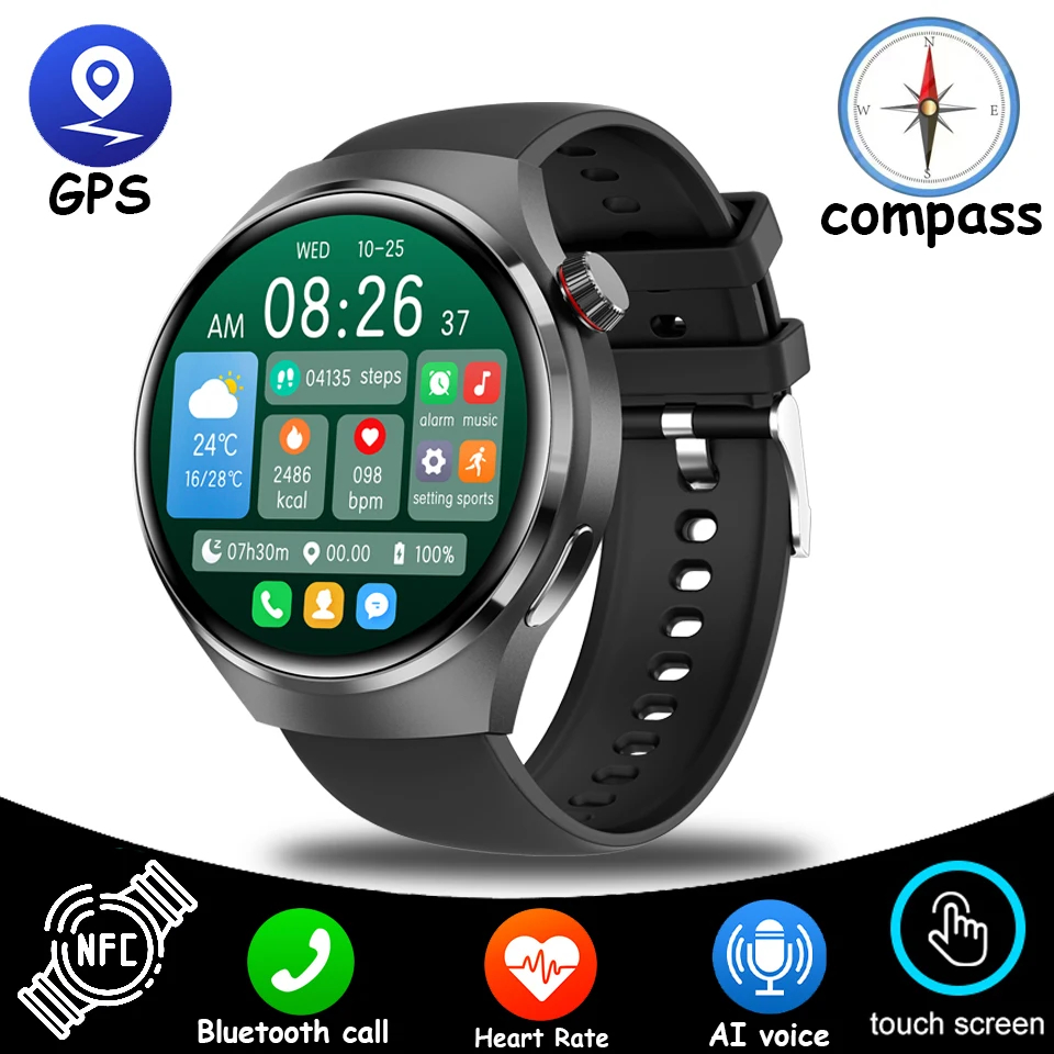 Huawei GT4 Pro GPS NFC สมาร์ทวอท์ชผลิตภัณฑ์ใหม่ผู้ชาย 454 * 454 หน้าจอ AMOLED Heart Rate บลูทูธ IP68 กันน้ําผู้ชายสมาร์ทวอท์ช 2024