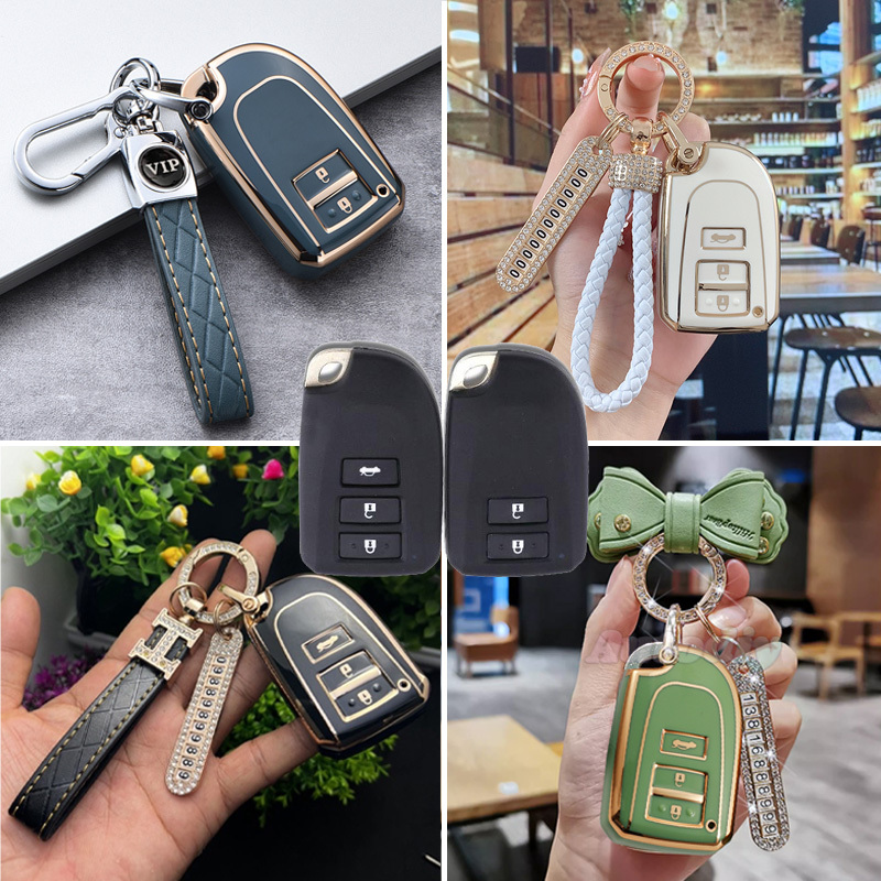 （ขึ้นอยู่กับรูปร่าง） เคสกุญแจรีโมทรถยนต์ TPU สะท้อนแสง สําหรับ Toyota Ativ VIOS YARIS Yaris Ative 20
