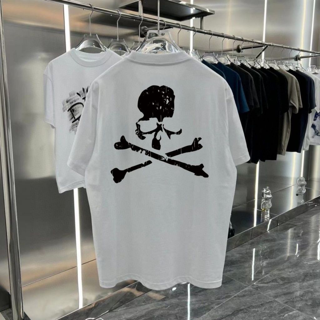 Mastermind อินเทรนด์แขนสั้นใหม่ MMJ คลาสสิก Skull พิมพ์เสื้อยืด Instagram ผู้ชายสบายๆรอบคอหลวม Tee คู่