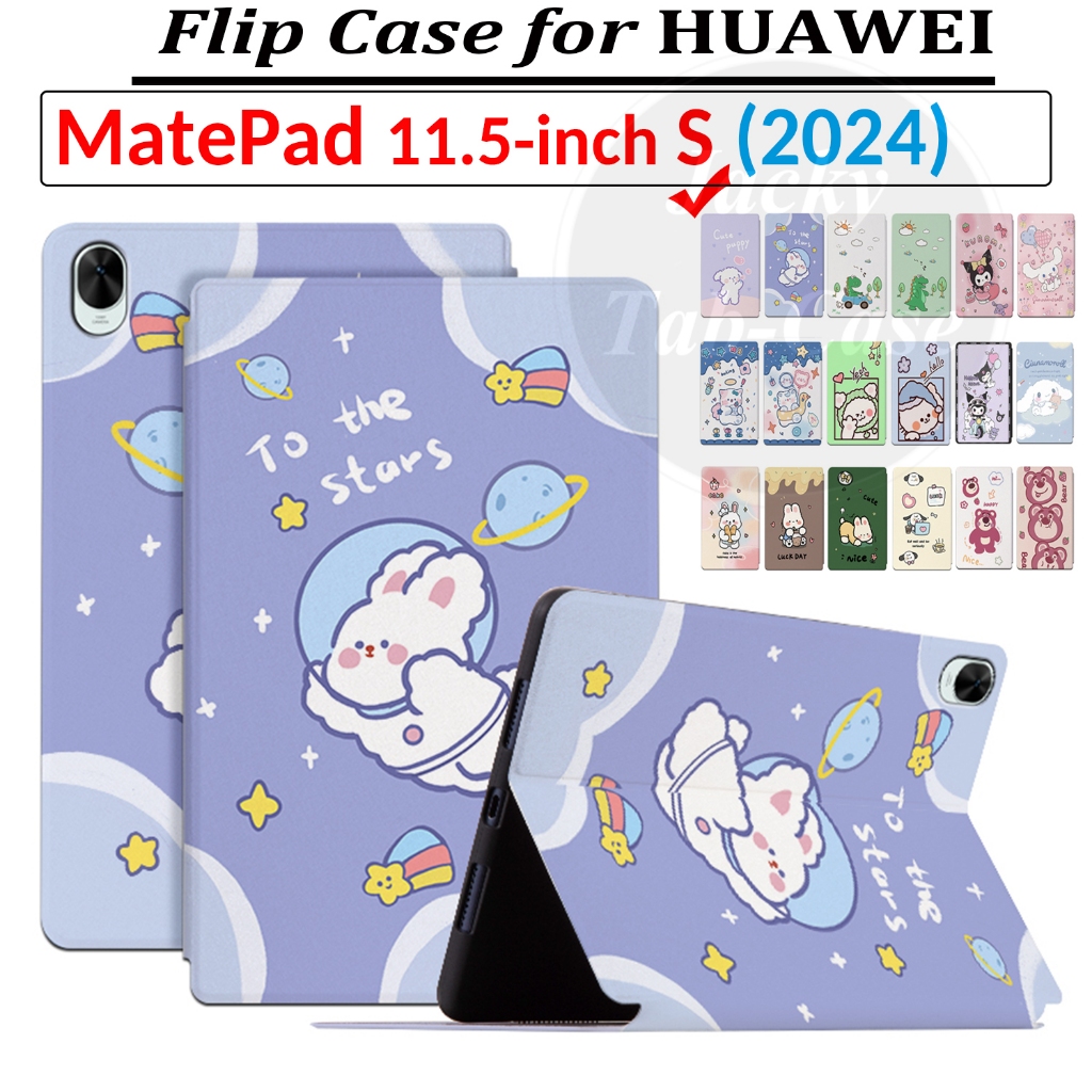 สําหรับ Huawei MatePad 11.5"S 11.5 นิ้ว S 2024 DMG-W00 TGR-W09 TGR-W10 การ์ตูน PU หนังฝาครอบขาตั้ง