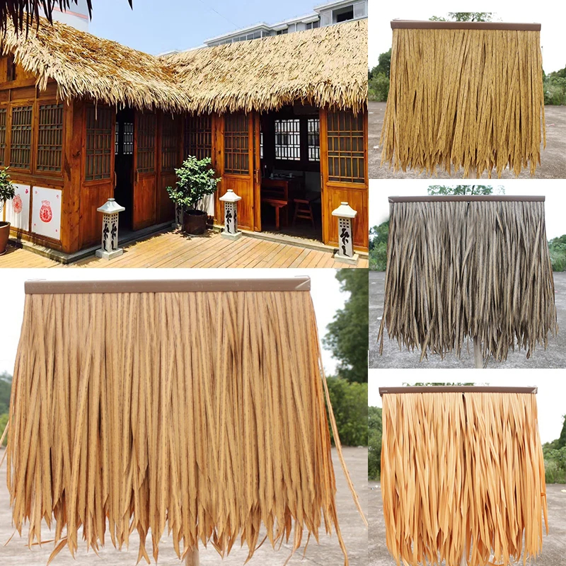 ส่งจากไท ต้นปาล์มปลอม หลังคาฟางจําลอง สําหรับตกแต่งบ้าน บาร์ ลานกลางแจ้ง สําหรับตกแต่งหลังคา กลางแจ้ง หลังคาหญ้าเทียม สําหรับตกแต่งหลังคาร้านค้า คาเฟ่ โรงแรม กลางแจ้ง หลังคาฟางเทียม