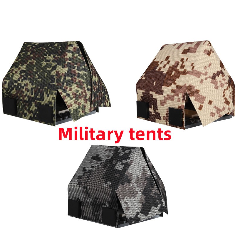 เต ็ นท ์ ทหารกองกําลังพิเศษ WWII Camouflage Black Ghost MOC ฉากอาคารบล ็ อกของเล ่ นสําหรับเด ็ ก