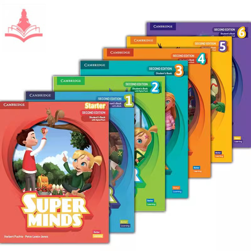 หนังสือเรียนและสมุดงานภาษาอังกฤษสำหรับเด็กและนักเรียนระดับประถมศึกษา—Primary School Student Children's Cambridge English Learning Textbook Workbooks Exercise Book “Super Minds 2nd Edition Level Starter/1/2/3/4/5/6”