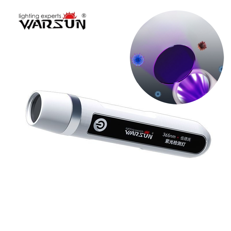 Warsun SK77 UV ไฟฉายอัลตราไวโอเลตแบบชาร ์ จไฟได ้ แบบพกพาการตรวจจับเงินสัตว ์ เลี ้ ยงเชื ้ อราเครื ่ องตรวจจับ