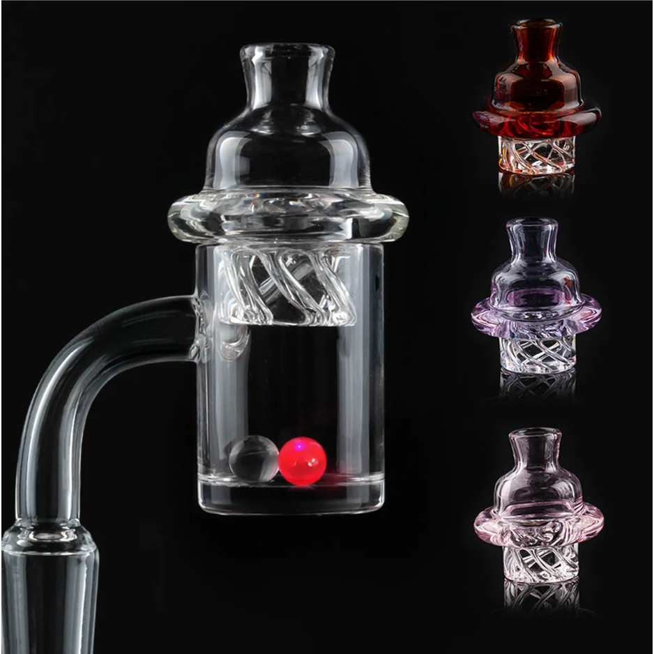 25 มม.ควอตซ์ Banger Nail + Spinning Carb Cap + Ruby Terp Pearl 10 มม.14 มม.18 มม.สําหรับ Dab Rig แก้ว Bong D2501