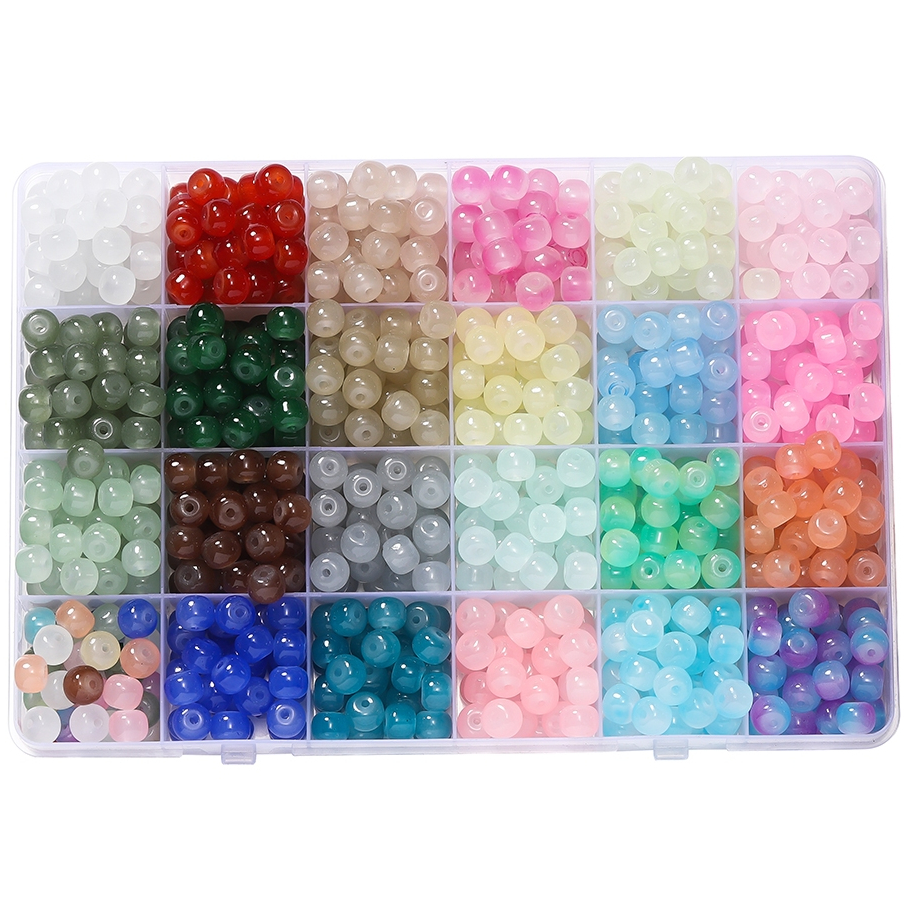 St. kunkka 20-50 ชิ้น 7 * 8 ลูกปัดแก้ว ลูกปัดตัวเว้นวรรคสองสี ใช้สำหรับการทำสร้อยคอลูกปัด DIY
