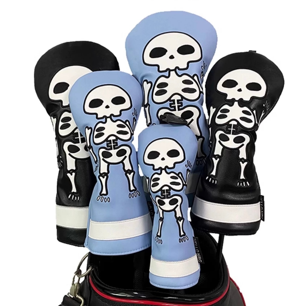 ใหม่ Skull Golf wood Cover 1/3/5 / UT Club Protector Driver ฝาครอบไม้แฟร์เวย์ UT เหล็กป้องกันคนขับ / ไม้แฟร์เวย์ / ผ้าคลุมศีรษะแบบไฮบริด