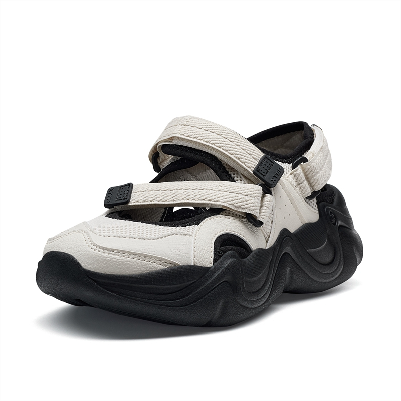 Xtep Mary Jane รองเท้าแตะรองเท้าผู้หญิง 2024 ฤดูร้อน Flip-flops Velcro รองเท้าชายหาดระบายอากาศ Mary Jane รองเท้าแตะลําลอง