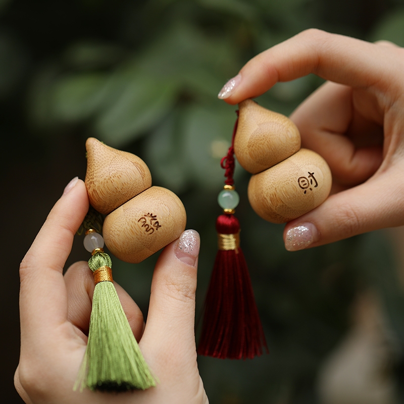 1ml Creative Bamboo Gourd Roll-On ขวด Zen พู่ 1ml น้ํามันหอมระเหย Roll-On Essence บรรจุ DIY โลโก้ปรับแต่ง