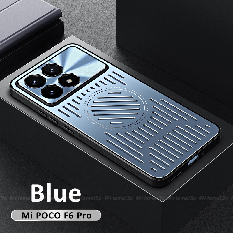 สําหรับ Xiaomi Poco F6 Pro Casing อลูมิเนียมการกระจายความร ้ อน Hard Case เคสโทรศัพท ์ ฝาครอบ