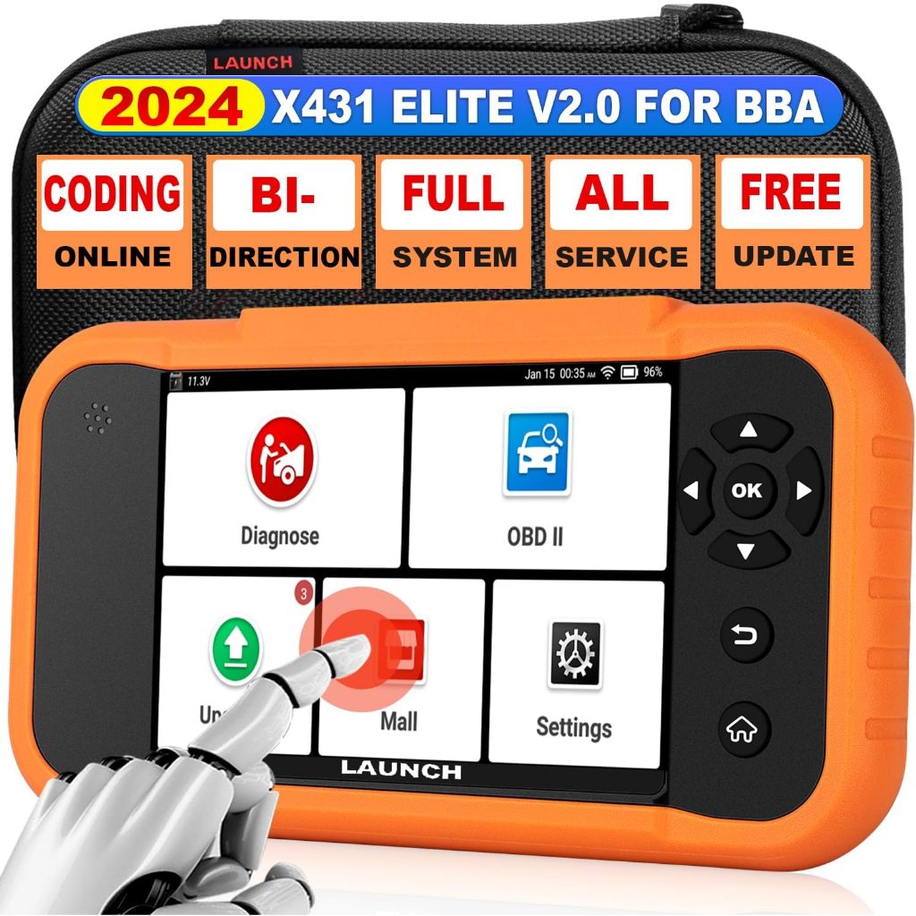 Launch X431 Creader Elite 2.0 BBA เครื่องสแกนเนอร์ OBD2 แบบสองทิศทางระบบ ECU Coding เครื่องมือวินิจฉัยอัตโนมัติอายุการใช้งานอัปเดตฟรี