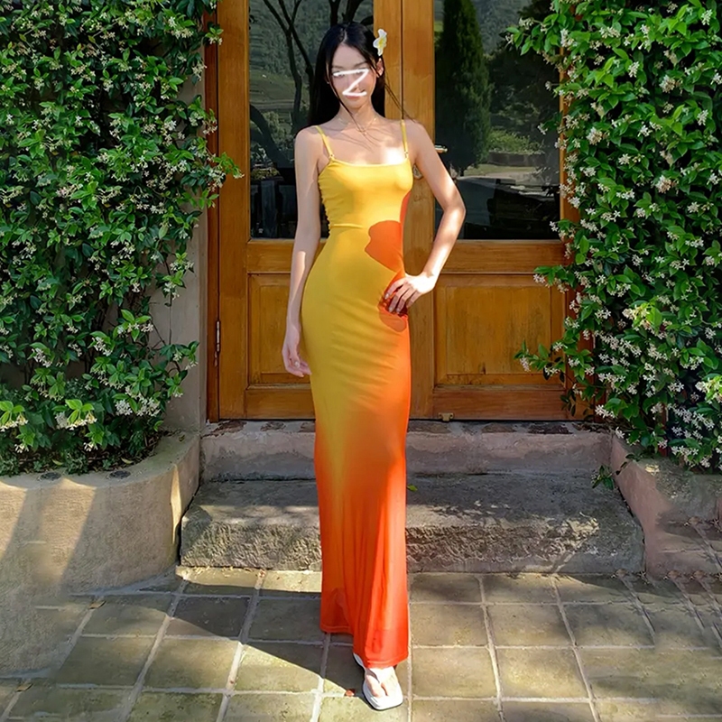 แปลก Puss Elegant Casual Maxi ชุดเดรสสลิง Off แขน Backless อเนกประสงค์ฤดูร้อนบรรยากาศสไตล์แฟชั่นผู้หญิง 2024 ร้อนใหม่