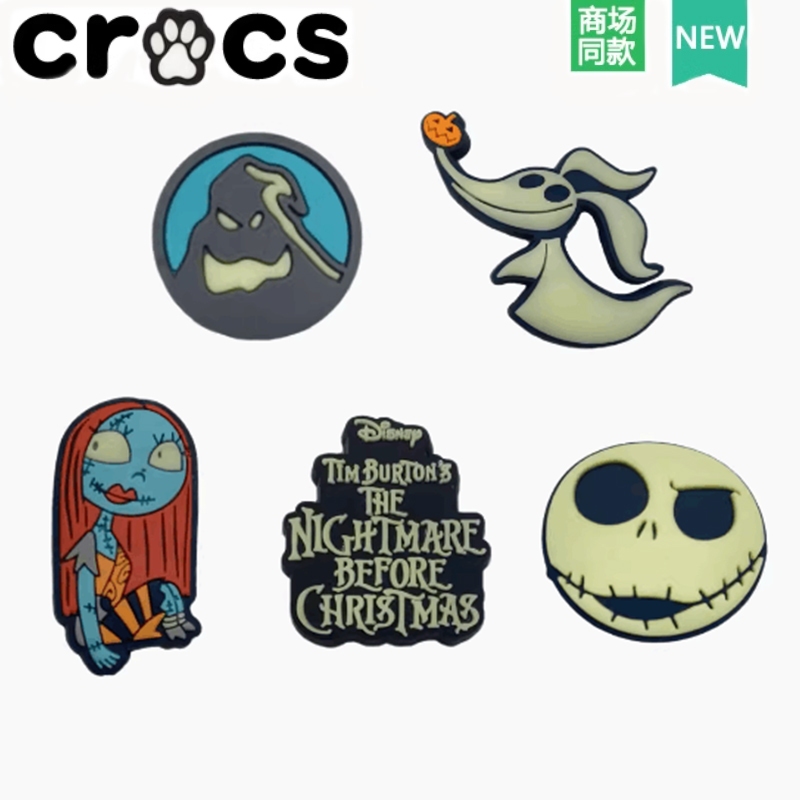 Crocs Hole Shoes Shoes Flower Carlo Chi Accessories Shoe Buckle Cartoon Nightmare Before Christmas Halloween Series Zhib Star