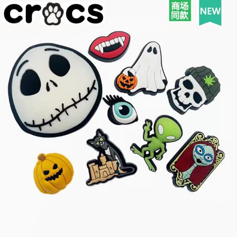 Crocs Hole Shoes Shoes Flower Carlo Chi Accessories Shoe Buckle Cartoon Nightmare Before Christmas Halloween Series Zhib Star