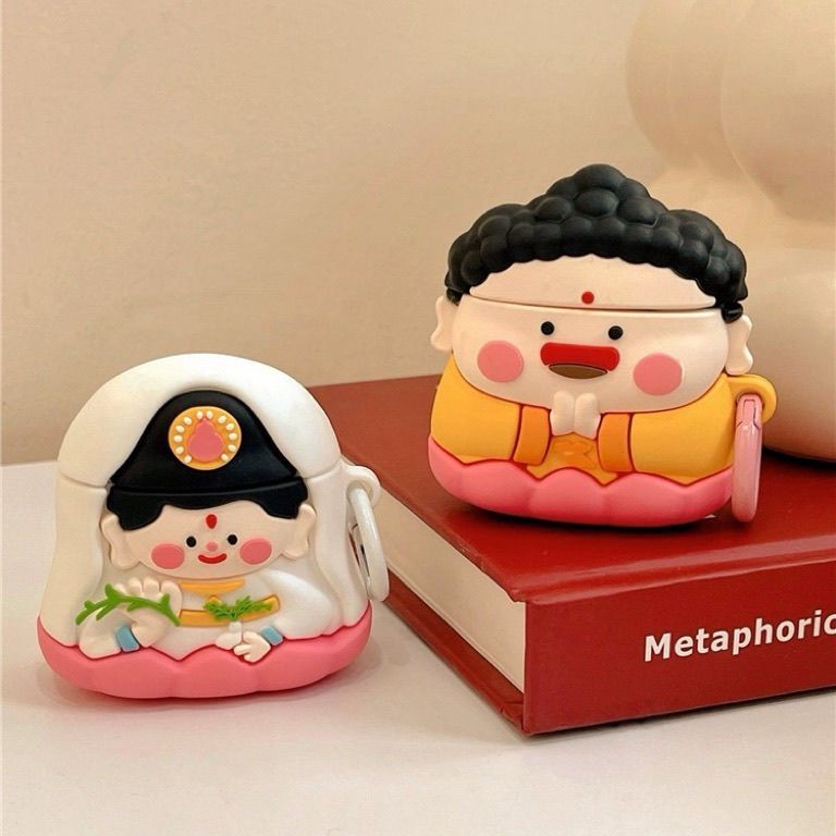 สําหรับ airpods pro 2nd gen 3 1 2 กรณีพระพุทธรูปจีนพระโพธิสัตว ์ เจ ้ าแม ่ กวนอิมอธิษฐาน airpods ฝาครอบ