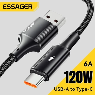 Esssger 120W 6A USB A ถึง Type C สายชาร์จข้อมูลอย่างรวดเร็วสําหรับ xiaomi redmi black shark โทรศัพท์มือถือ
