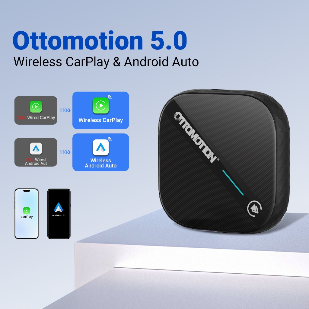 Ottomotion 5.0 ไร้สาย Apple CarPlay อะแดปเตอร์ Android รถเล่น Dongle อุปกรณ์เสริมสําหรับ Audi Honda Hyundai OEM แบบมีสาย CP AA รถ