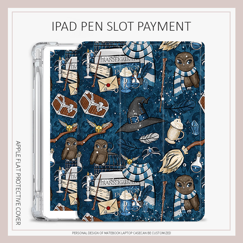 เคส ลายแฮร์รี่พอตเตอร์ พร้อมช่องใส่ปากกา สําหรับ ipad mini 1 2 3 4 5 6 2017 2018 air1 2 3 4 5 pro 11 2022 gen7 8 9 gen10