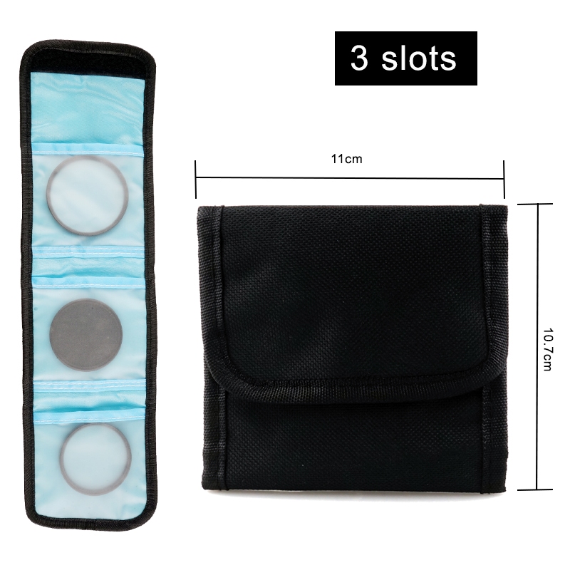 Lightdow Lens Filter Bag 3/4/6/10/12 Slot Filter Lens Filter Storage Pouch Bag for 37-82mm Lens Filter