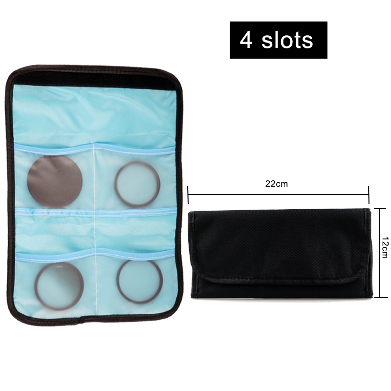Lightdow Lens Filter Bag 3/4/6/10/12 Slot Filter Lens Filter Storage Pouch Bag for 37-82mm Lens Filter