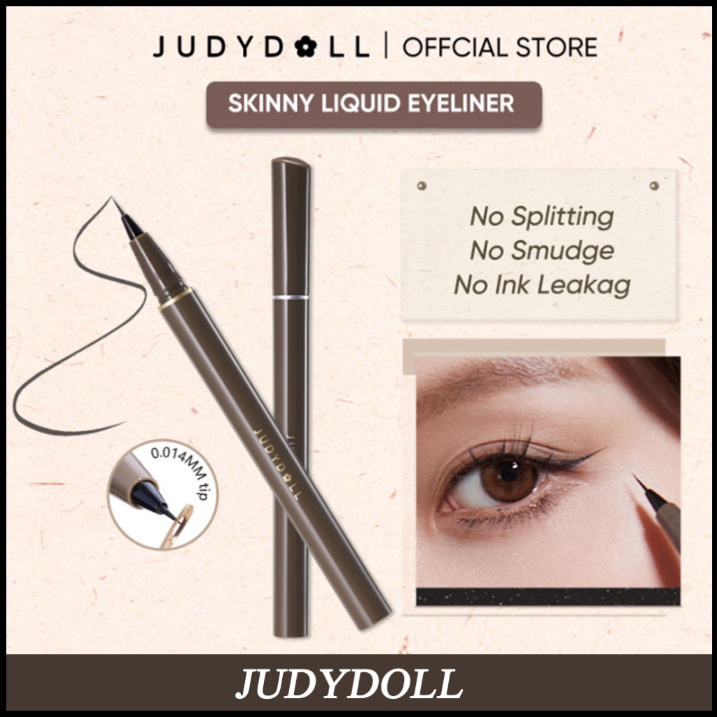 JUDYDOLL ไอไลเนอร์น้ำสลิม อัลตร้าไฟน์ สกินนี่ กันน้ำ แห้งเร็ว ทนทาน กันได้ดี 0.014 ม ทนทาน 4 สี