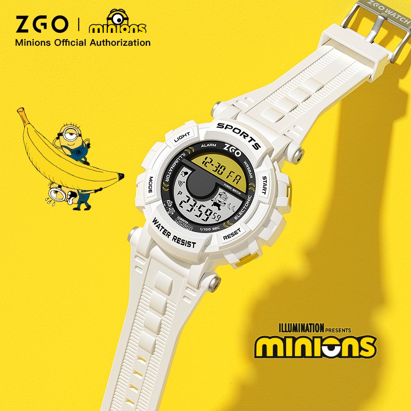 ZGO x Minions นาฬิกาเด็ก กันน้ำลึก100% นาฬิกาปลุก ปฏิทิน นาฬิกาเด็กผู้ชาย ของขวัญสำหรับเด็ก 890