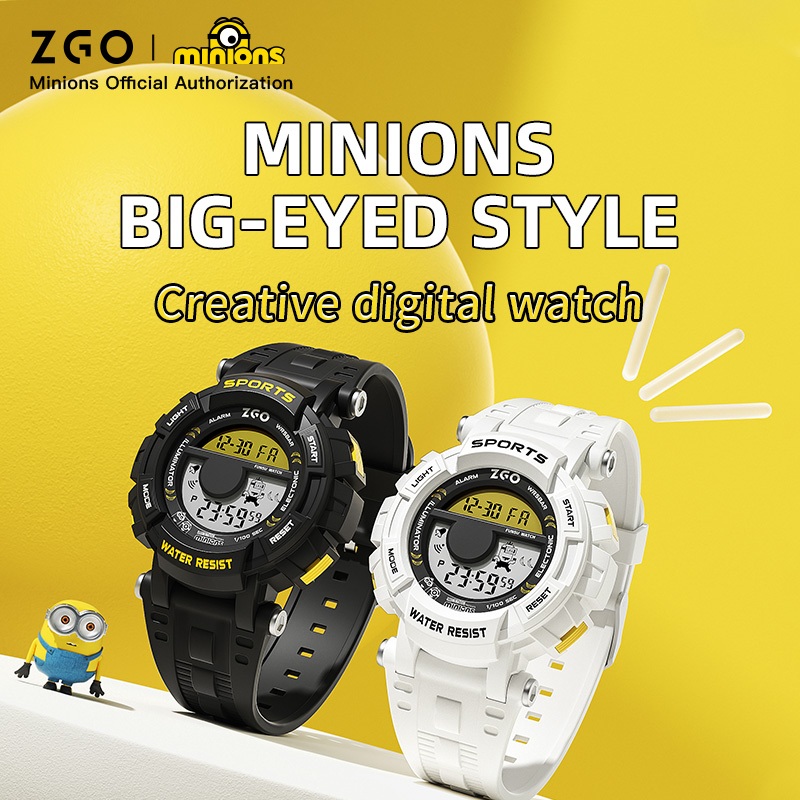 ZGO x Minions นาฬิกาเด็ก กันน้ำลึก100% นาฬิกาปลุก ปฏิทิน นาฬิกาเด็กผู้ชาย ของขวัญสำหรับเด็ก 890