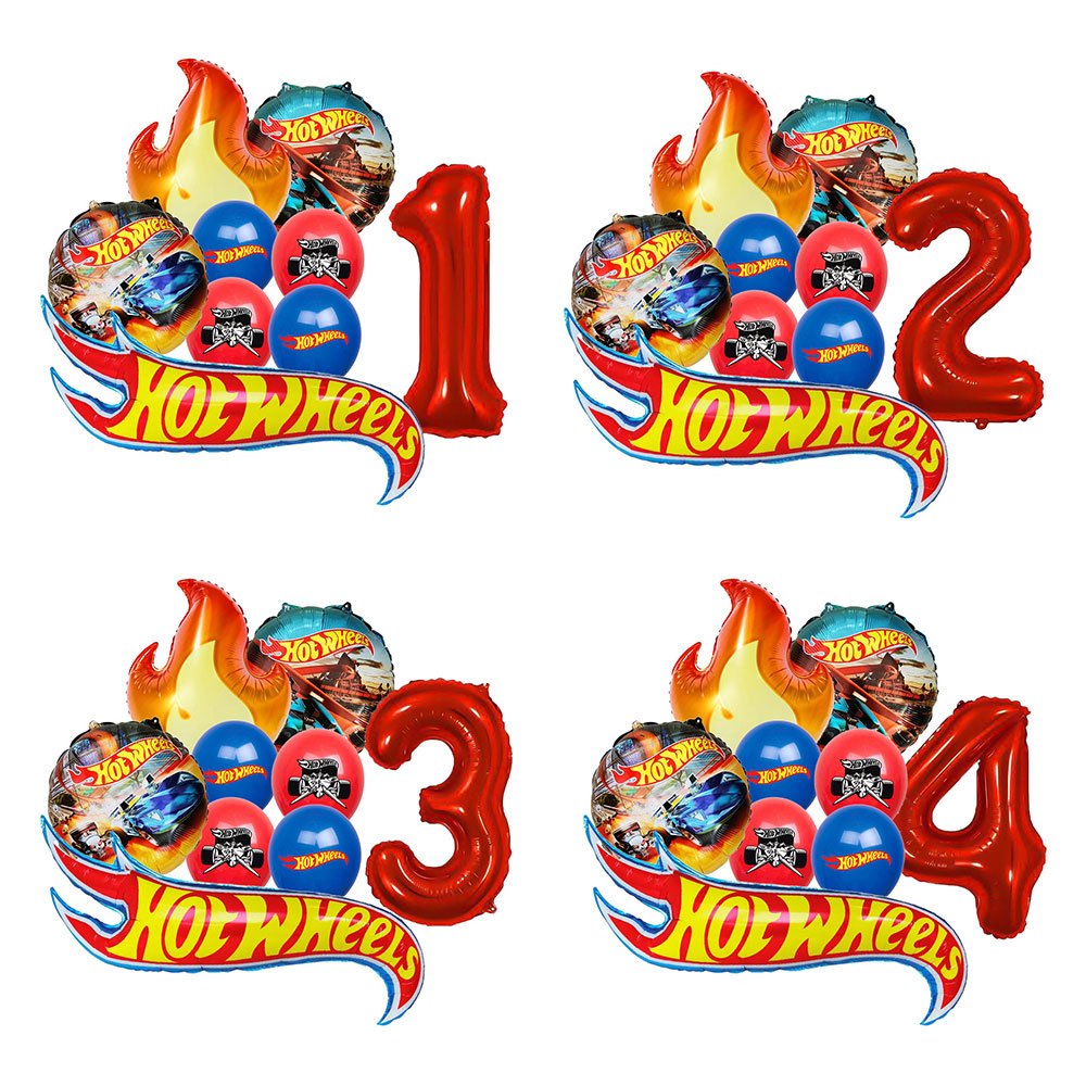 Hot Wheels ชุดลูกโป่งอลูมิเนียมฟอยล์สําหรับรถยนต์แข่งรถเด็ก BIrthday Party ตกแต่ง