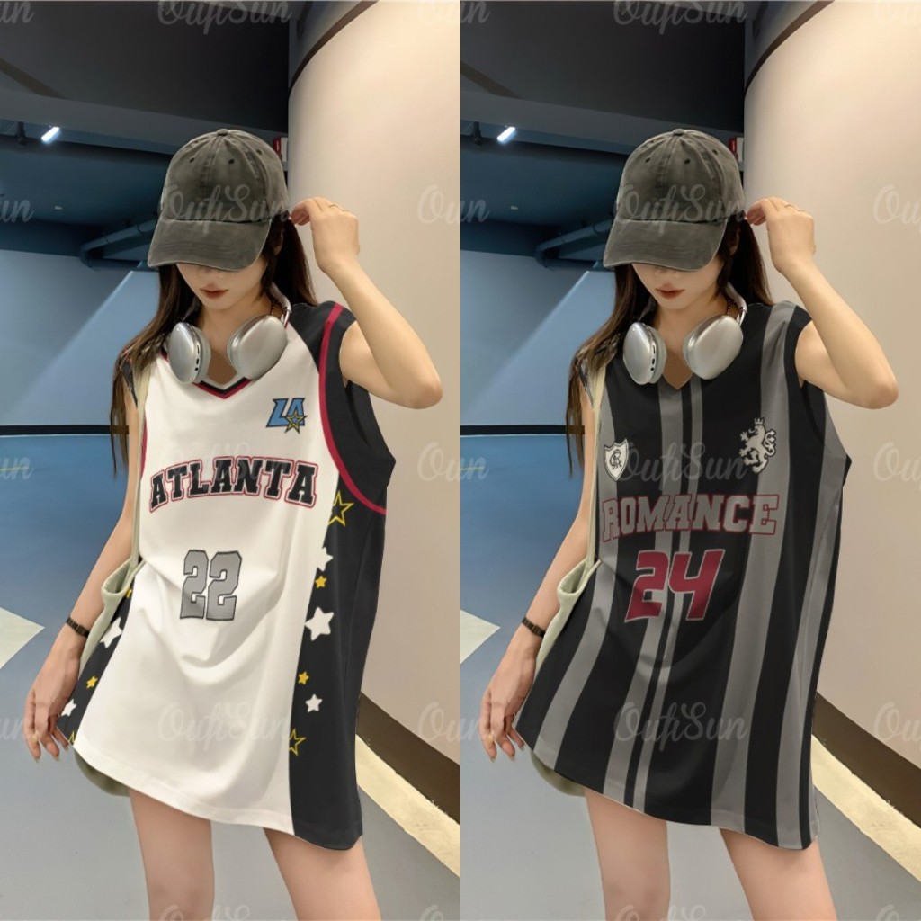 Tanktop NO.22 Unisex Oversize Basketball T-shirt รูปแบบหลวมแขนกุด NO.24 เสื ้ อกั ๊ กแฟชั ่ นสําหรับผู ้ ชายและผู ้ หญิง