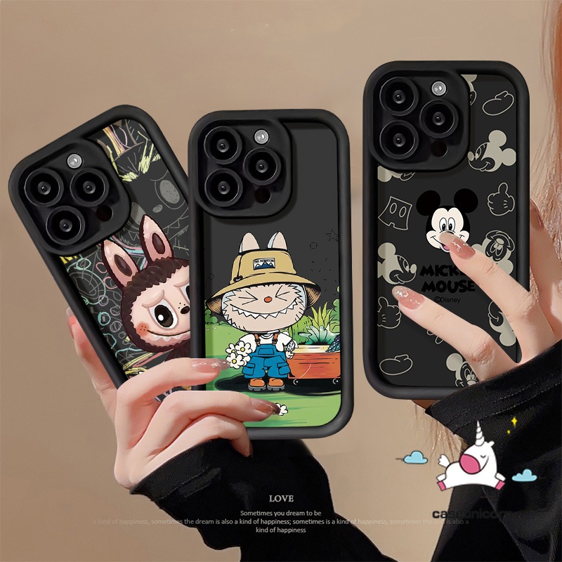 สําหรับ Samsung A13 A15 A05S A34 A24 A05 A50 A14 A54 A12 A04s A03s A53 A03 A02s A20 A33 A10s A50s A52 A20s A30 A31 A20s A30s A52s คู ่ การ ์ ตูน Pop Mart Labubu น ่ ารัก Mickey Mouse Case