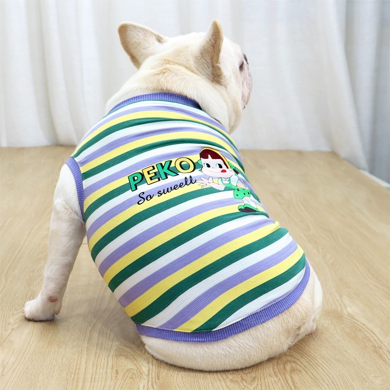 GOU-HOM ชุดหมา Bulldog ฤดูร้อนผมบางสไตล์บางป้องกันการสูญเสียผมป้องกันรอยขีดข่วนวัสดุผ้าฝ้าย