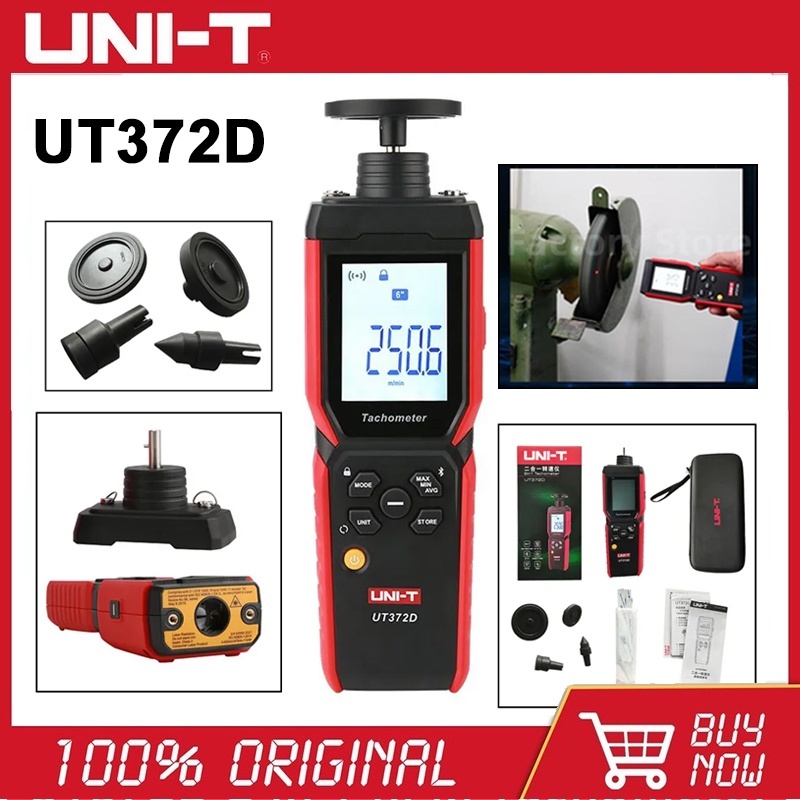 Uni-t UT372D 2-in-1 เครื่องวัดรอบเครื่องยนต์ดิจิทัล อัจฉริยะ สัมผัส และมอเตอร์ ไม่สัมผัส