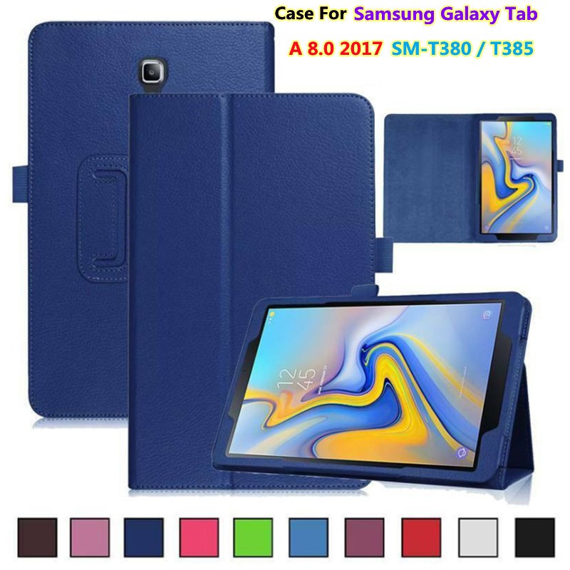 Case For Samsung Galaxy Tab A 8.0 2017 SM-T380 T385 Flip Leather Case Cover For Samsung T380 T385 Stand Cover