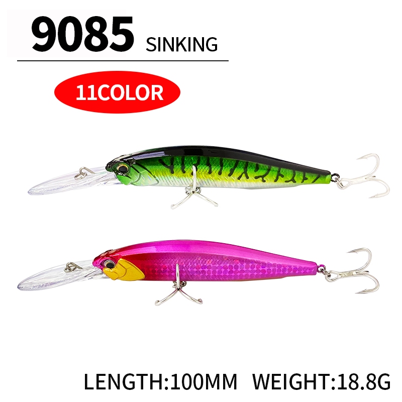 1 ชิ ้ น 100 มิลลิเมตร 18.8 กรัมลิ ้ นยาวจม Minnow เหยื ่ อตกปลา Hard เหยื ่ อ