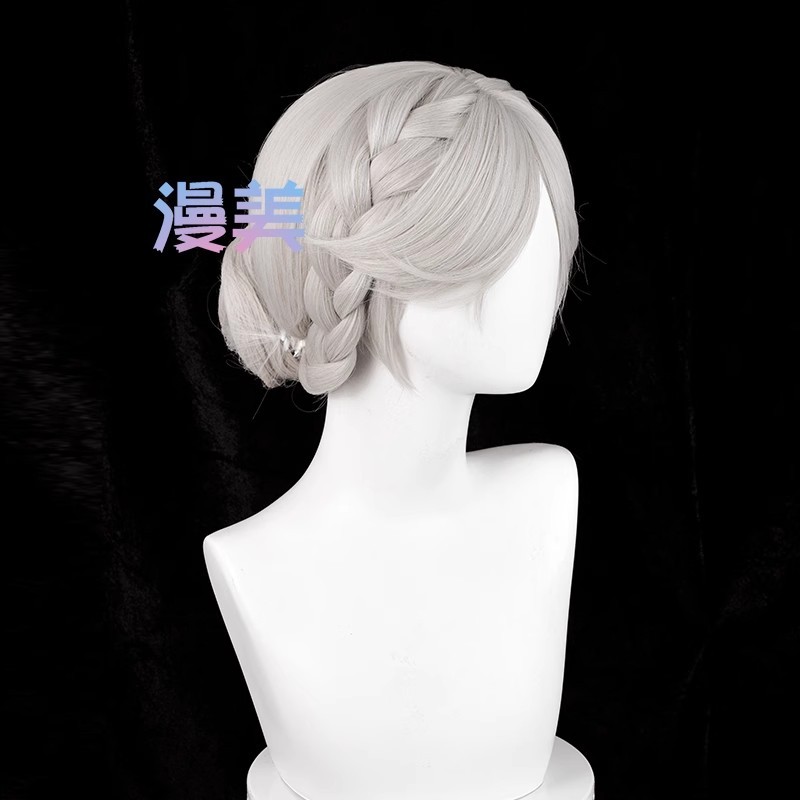 Identity V ONCE Bloody Queen skin Promised Day Mary Cosplay Wig 43cm Warm Gray Wigs ราคา ถูกที่สุด ดีลบีเคเค แกลเลอรีภาพที่ 3