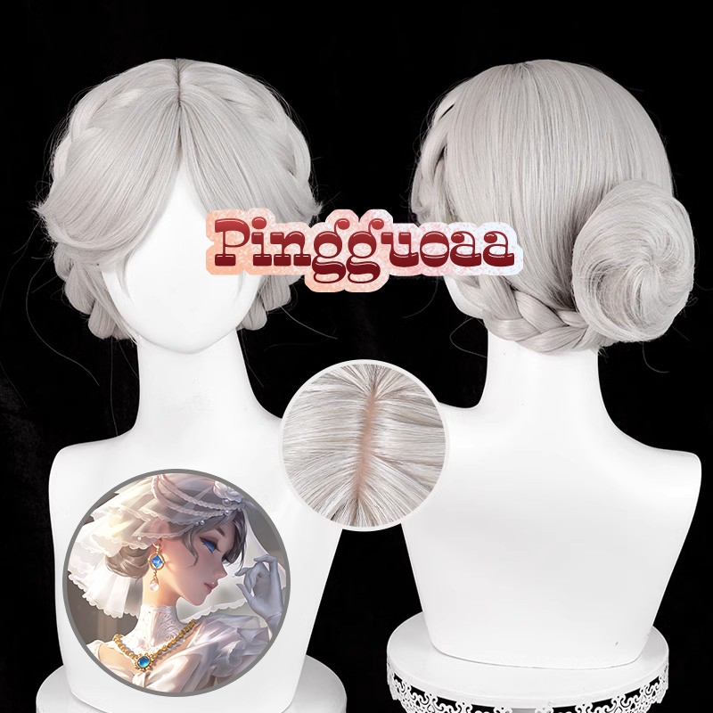 Identity V ONCE Bloody Queen skin Promised Day Mary Cosplay Wig 43cm Warm Gray Wigs
