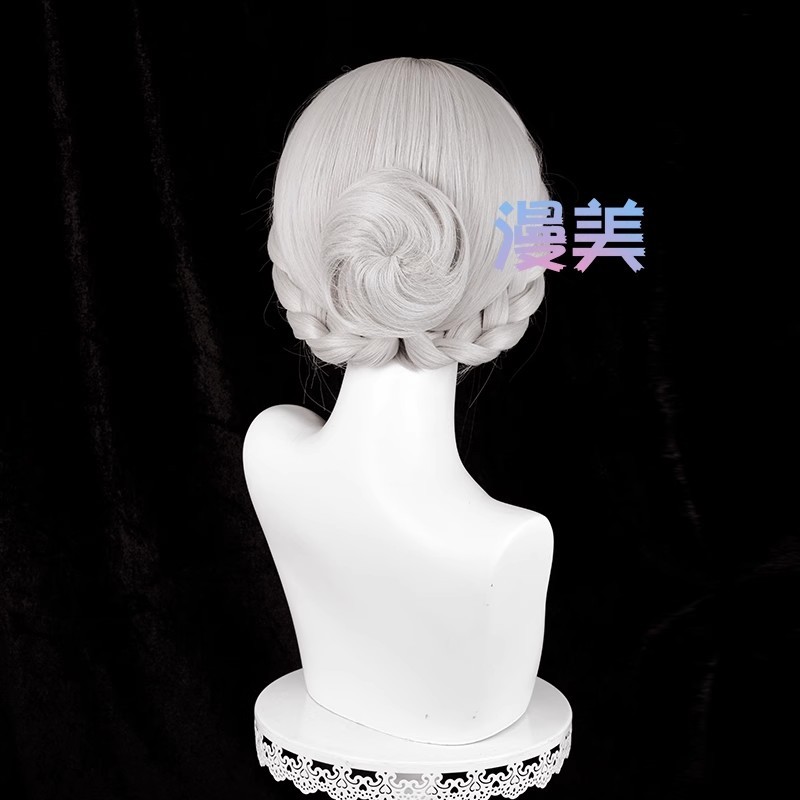 Identity V ONCE Bloody Queen skin Promised Day Mary Cosplay Wig 43cm Warm Gray Wigs ราคา ถูกที่สุด ดีลบีเคเค แกลเลอรีภาพที่ 4