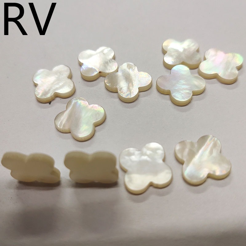 5 ชิ ้ นเปลือกธรรมชาติ Clover สีขาว Fritillaria Shell ชิ ้ น Lucky หญ ้ ากลีบ diy อุปกรณ ์ เสริม