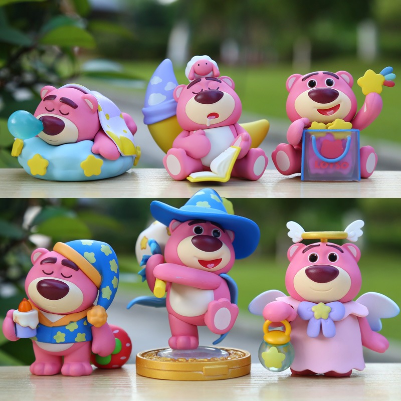 6 ชิ้น/เซ็ต 5-10 ซม.อะนิเมะToy StoryรูปLotso Sleep Angel Magician Star Qรุ่นPVC Action Figuresชุดเค้กตกแต่งตุ๊กตาของเล่นของขวัญ ราคา ถูกที่สุด ดีลบีเคเค รูปภาพหลัก