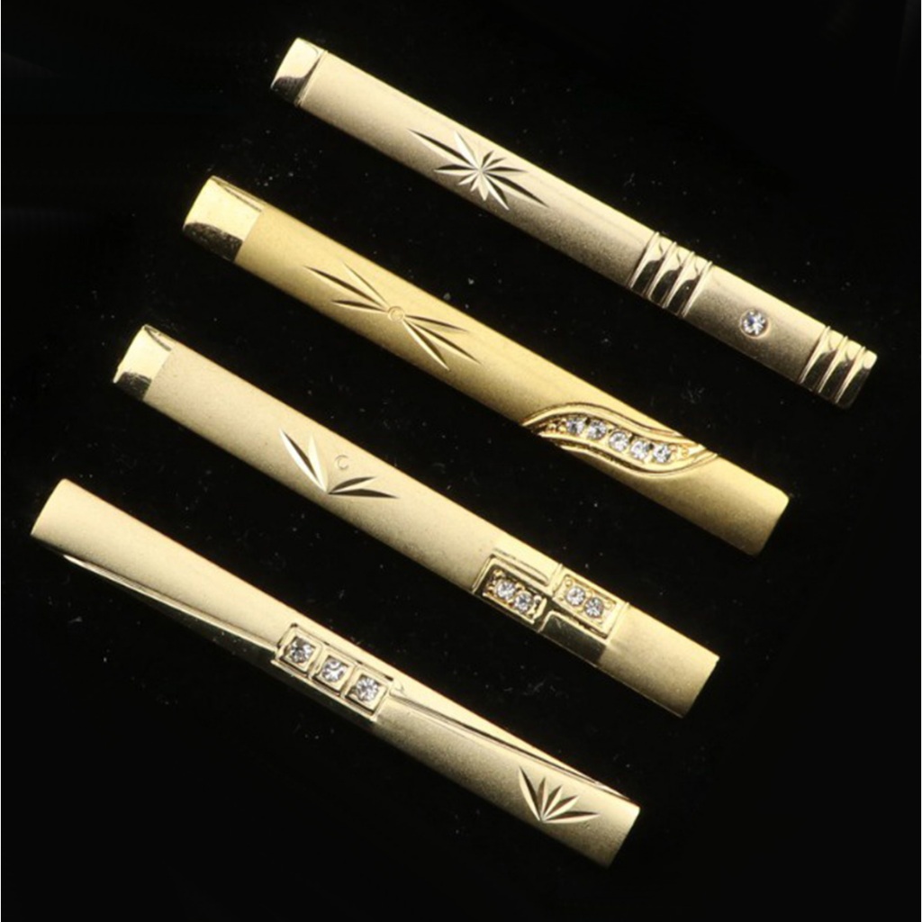 Zonfaz แฟชั ่ นผู ้ ชายโลหะ Golden Tie คลิป Vintage Chrome สแตนเลสเครื ่ องประดับเนคไทคลิป Pin Clasp งานแต ่ งงานอุปกรณ ์ เสริมของขวัญ