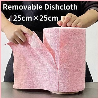 60pcs/3Roll 25cm×25cm Kitchen Rag/Removable Dishcloth/Microfiber Cloth/Dish Cloth Towel/Kitchen Rag Towel/Reusable Absorbent Non-Stick Oil Dish Rags, Replacement Napkins Tableware Cleaning Wipe Kitchen Cleaning Dishcloth