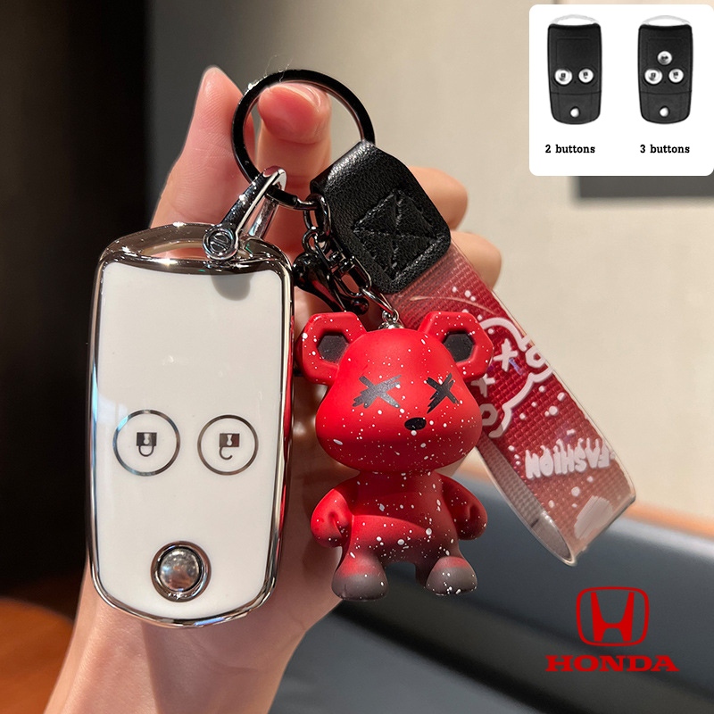 Honda 2/3 ปุ ่ ม TPU รถรีโมทสําหรับ Honda Civic/CRV/ACCORD ฝาครอบกุญแจอุปกรณ ์ เสริม