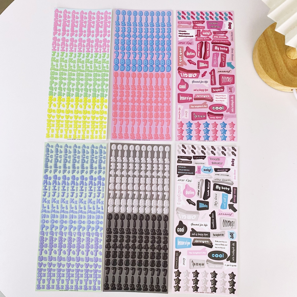 New Product Stickers Letter Text Stickers สติ๊กเกอร์บัญชีมือนักเรียน สติ๊กเกอร์การ์ด Goo
